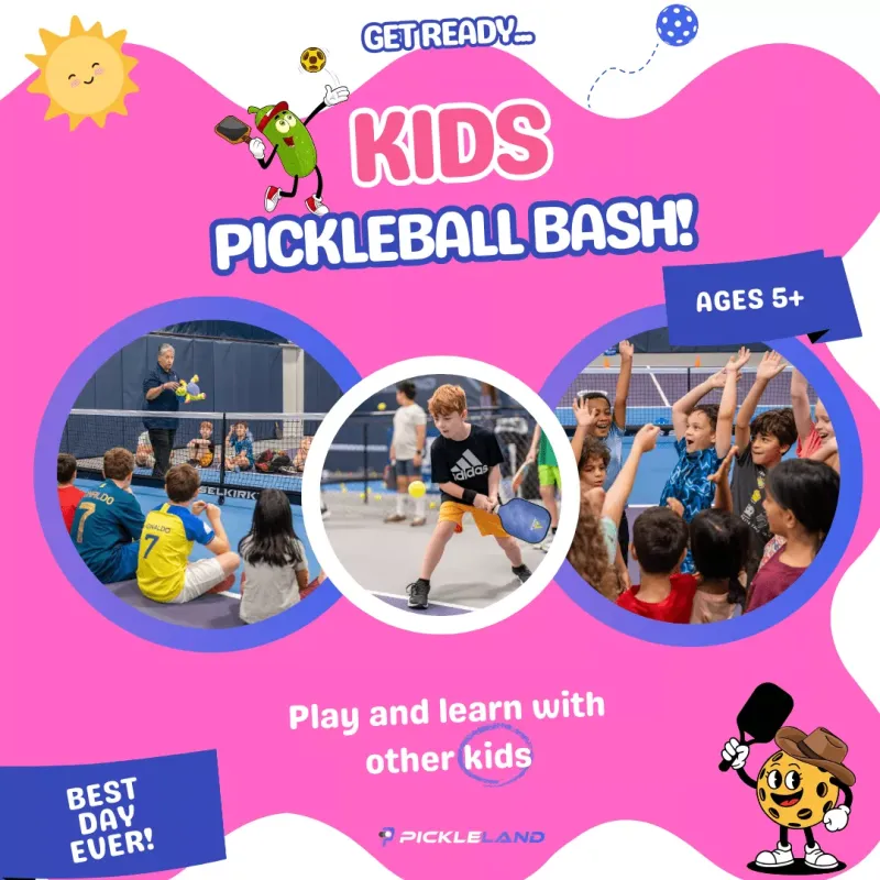Kids Bash junior pickleball party at Pickleland