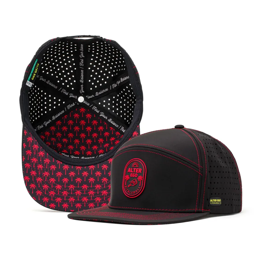 Alter Ego Drifter Splash Pickleball Hat — Black Red pickleball apparel