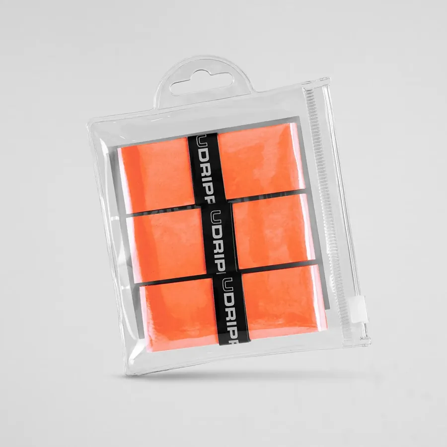 Udrippin Comfort Tour Overgrips — Neon Orange, 3 Pack pickleball accessory