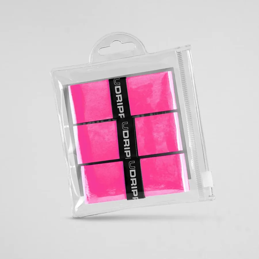 Udrippin Comfort Tour Overgrips — Neon Pink, 3 Pack pickleball accessory