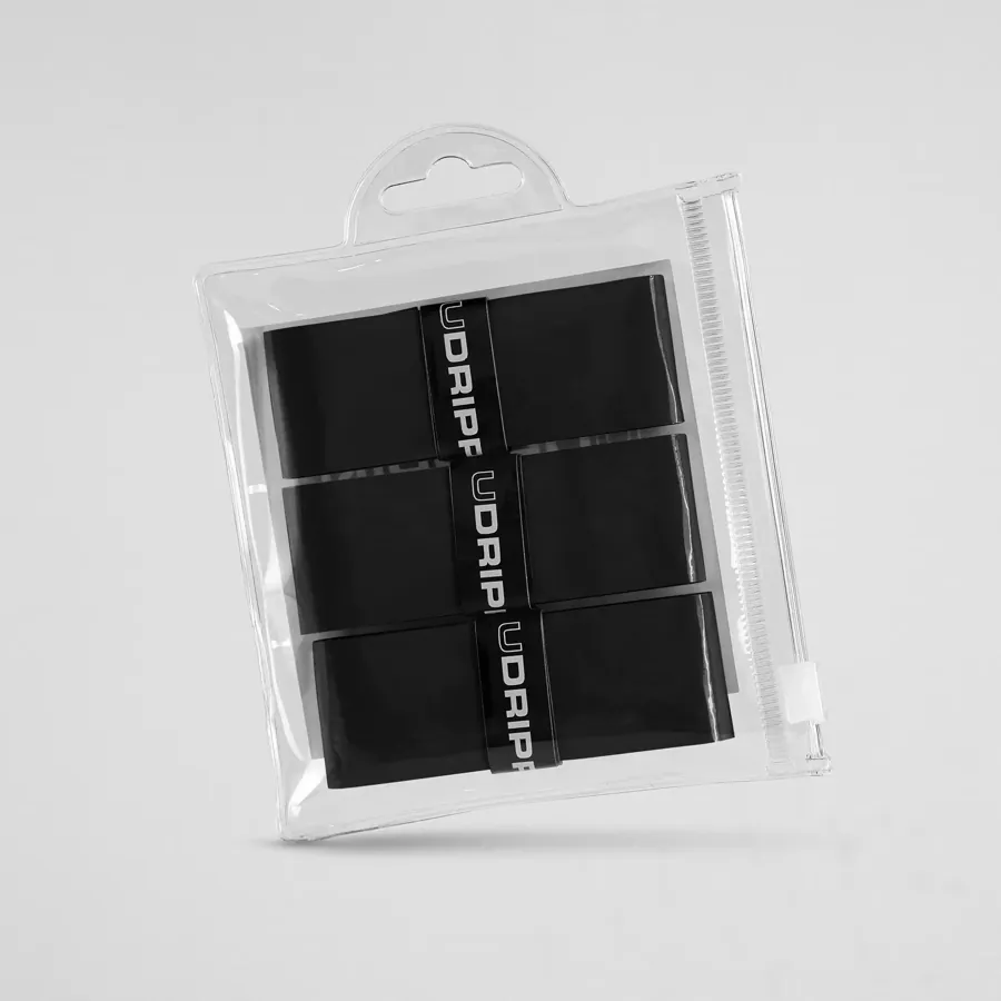 Udrippin Pro DRIP Overgrips — Pitch Black, 3 Pack pickleball accessory