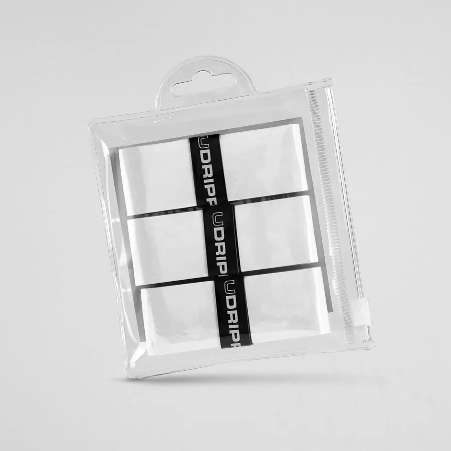 Udrippin Pro DRIP Overgrips — Pure White, 3 Pack pickleball accessory