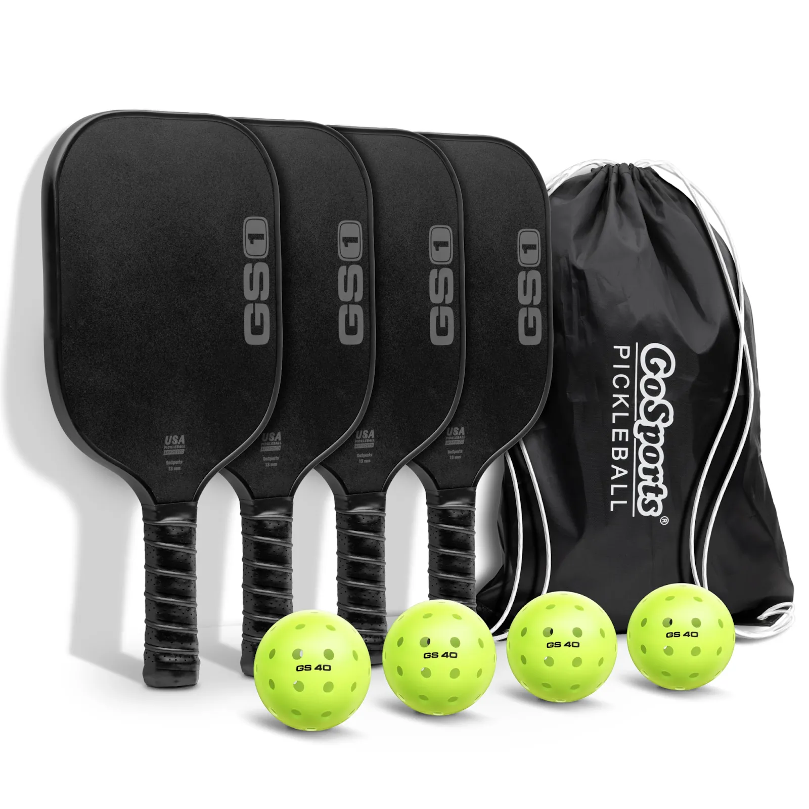 GoSports GS1 pickleball paddle with fiberglass hitting surface