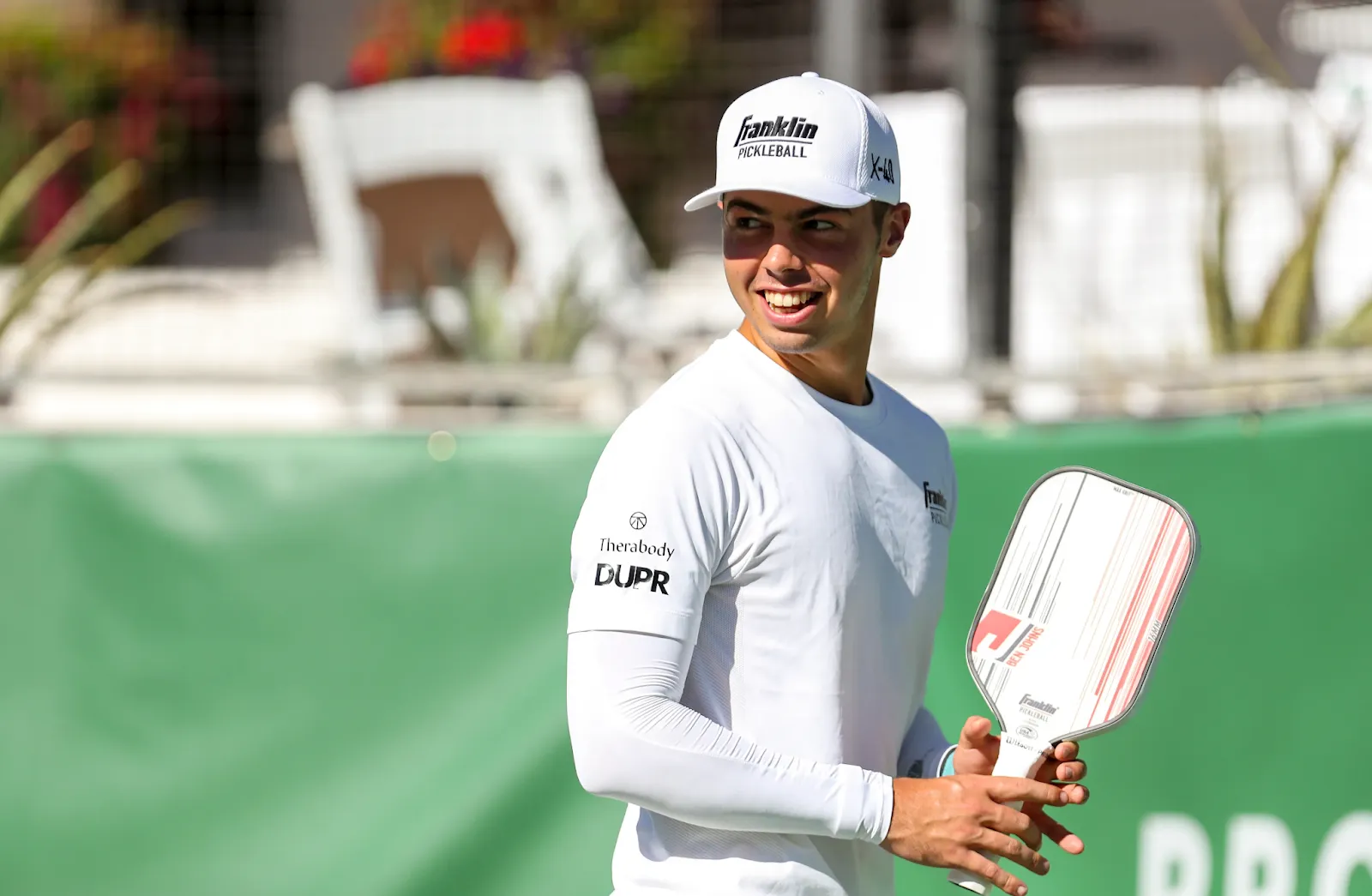Pro pickleball player Ben Johns competing at a tournament
