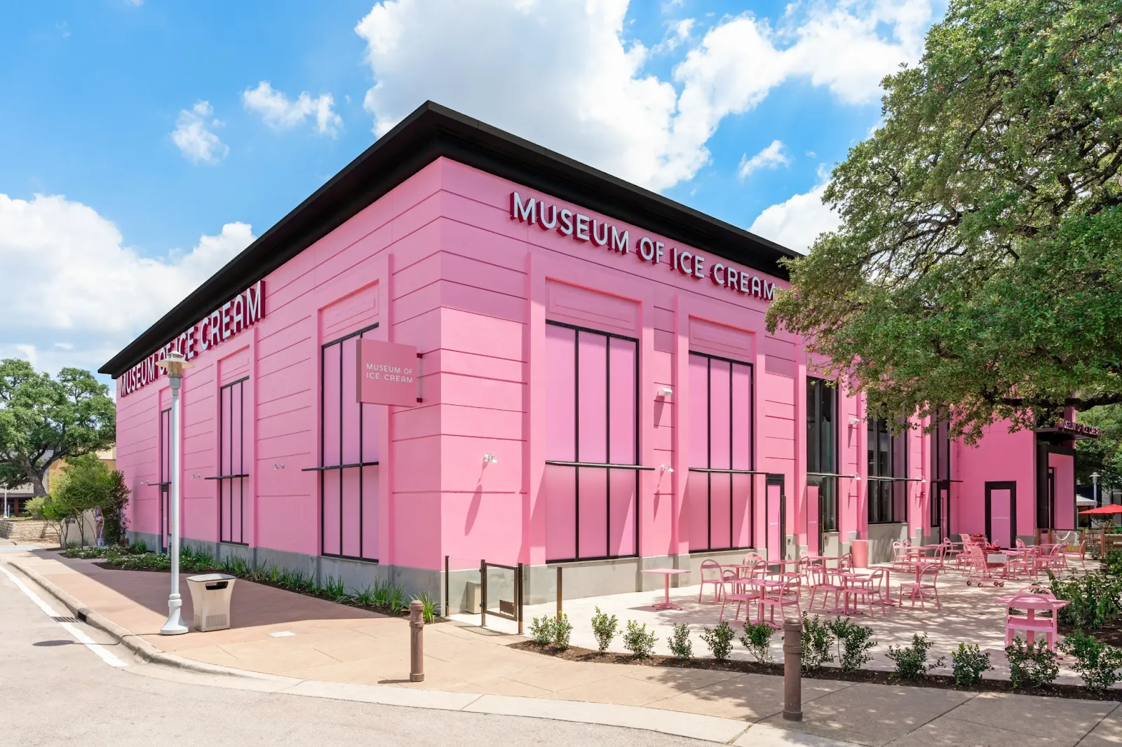 Colorful interactive installation at the Museum of Ice Cream Austin