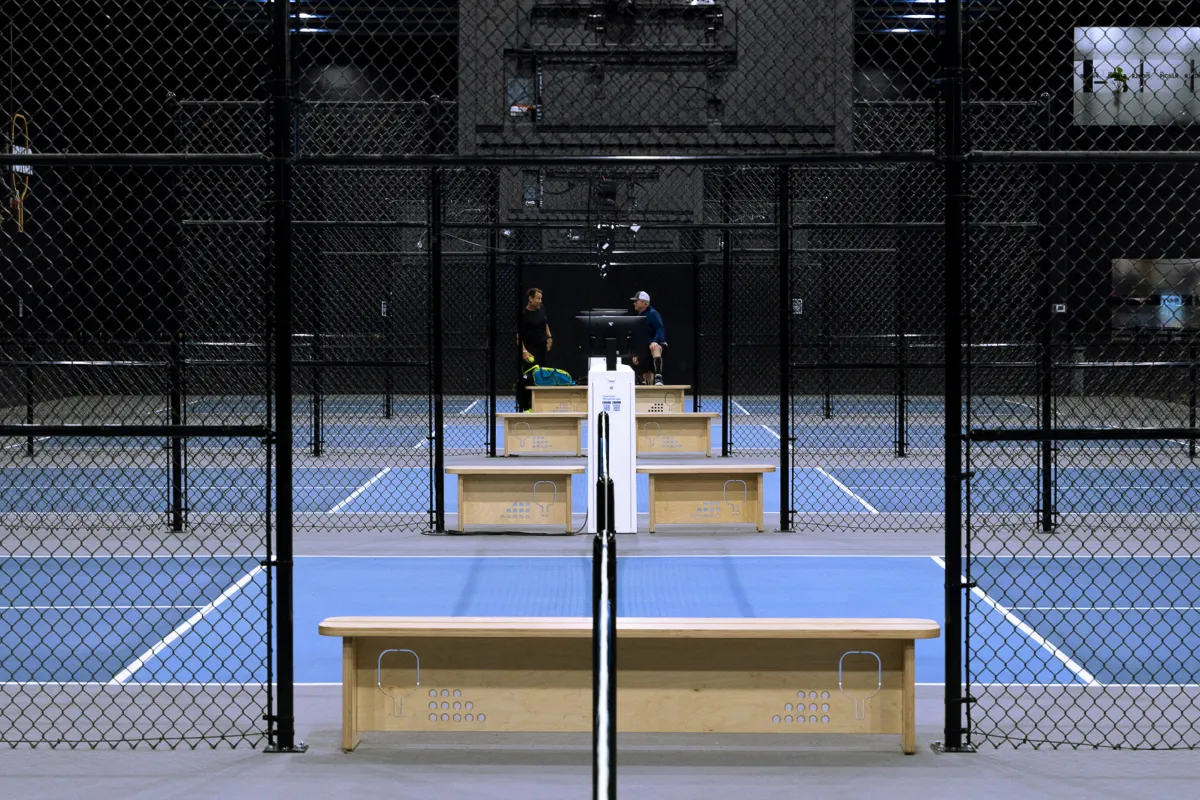 Indoor pickleball courts at The Picklr in Round Rock, Texas
