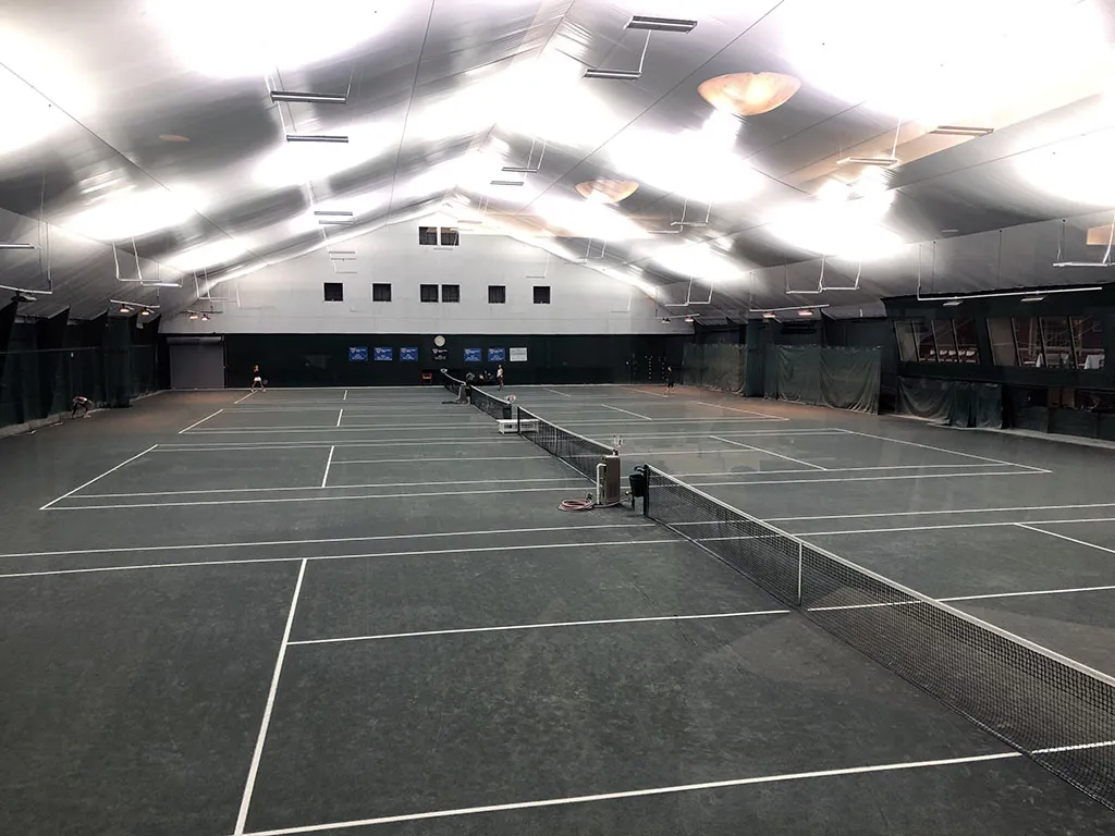 Members-only indoor pickleball courts at Westwood Country Club