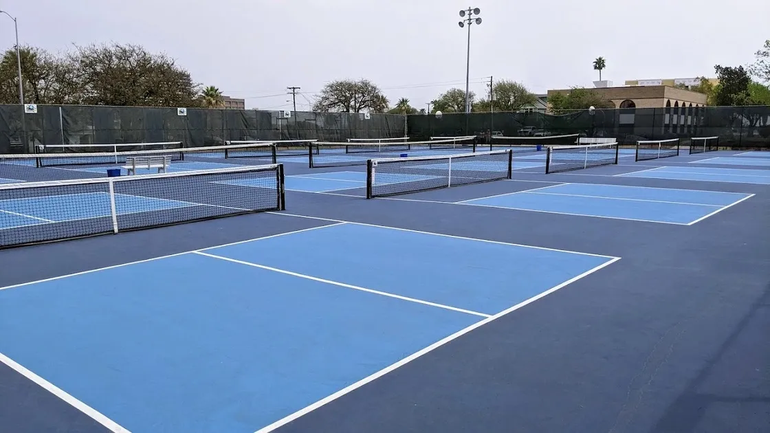 Pickleball courts alongside tennis courts at the Al Kruse Tennis Center in Corpus Christi