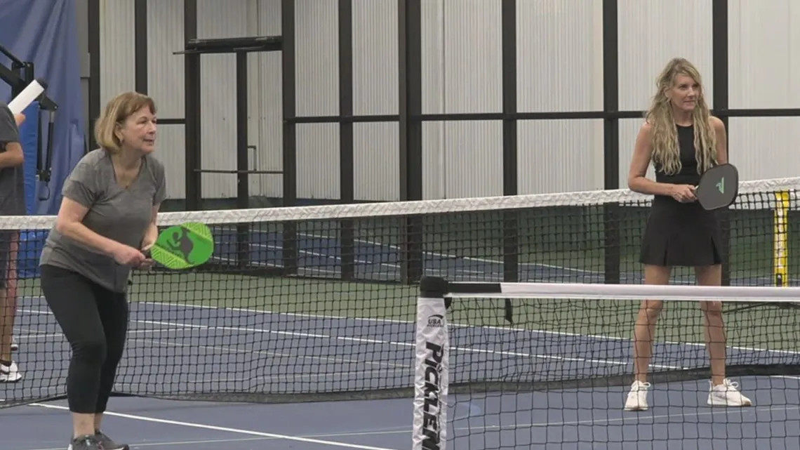 Indoor pickleball courts at the Corpus Christi Athletic Club