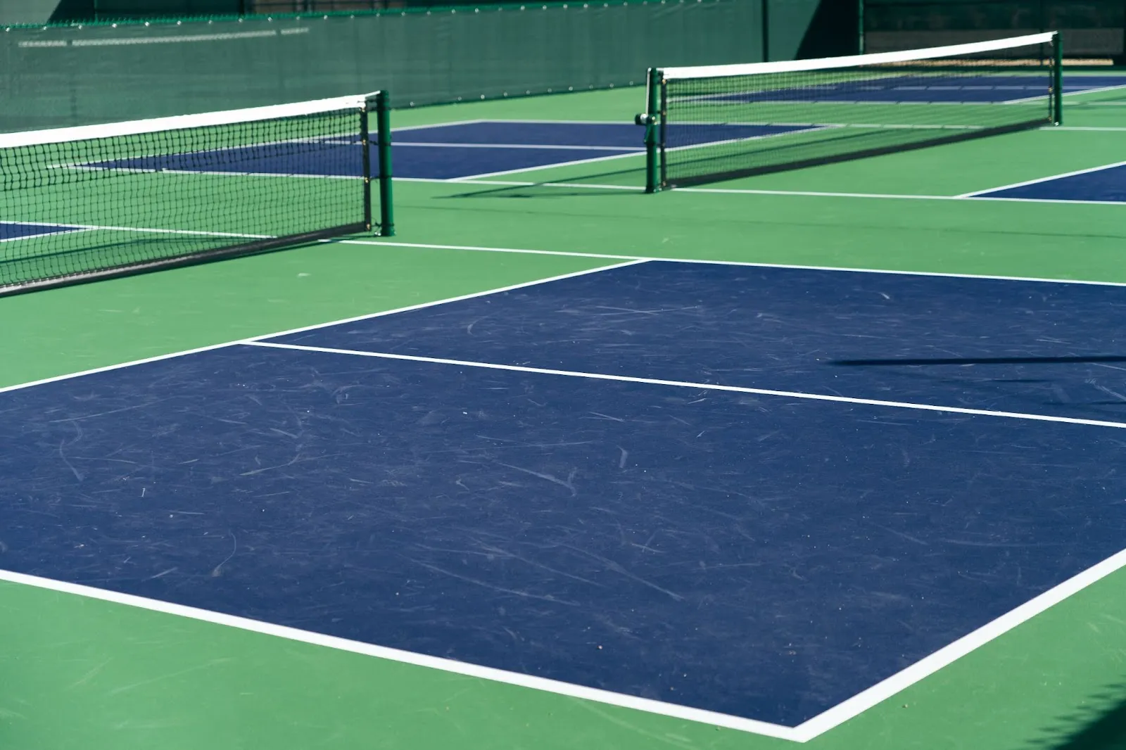 Outdoor pickleball courts at East River 9 near downtown Houston