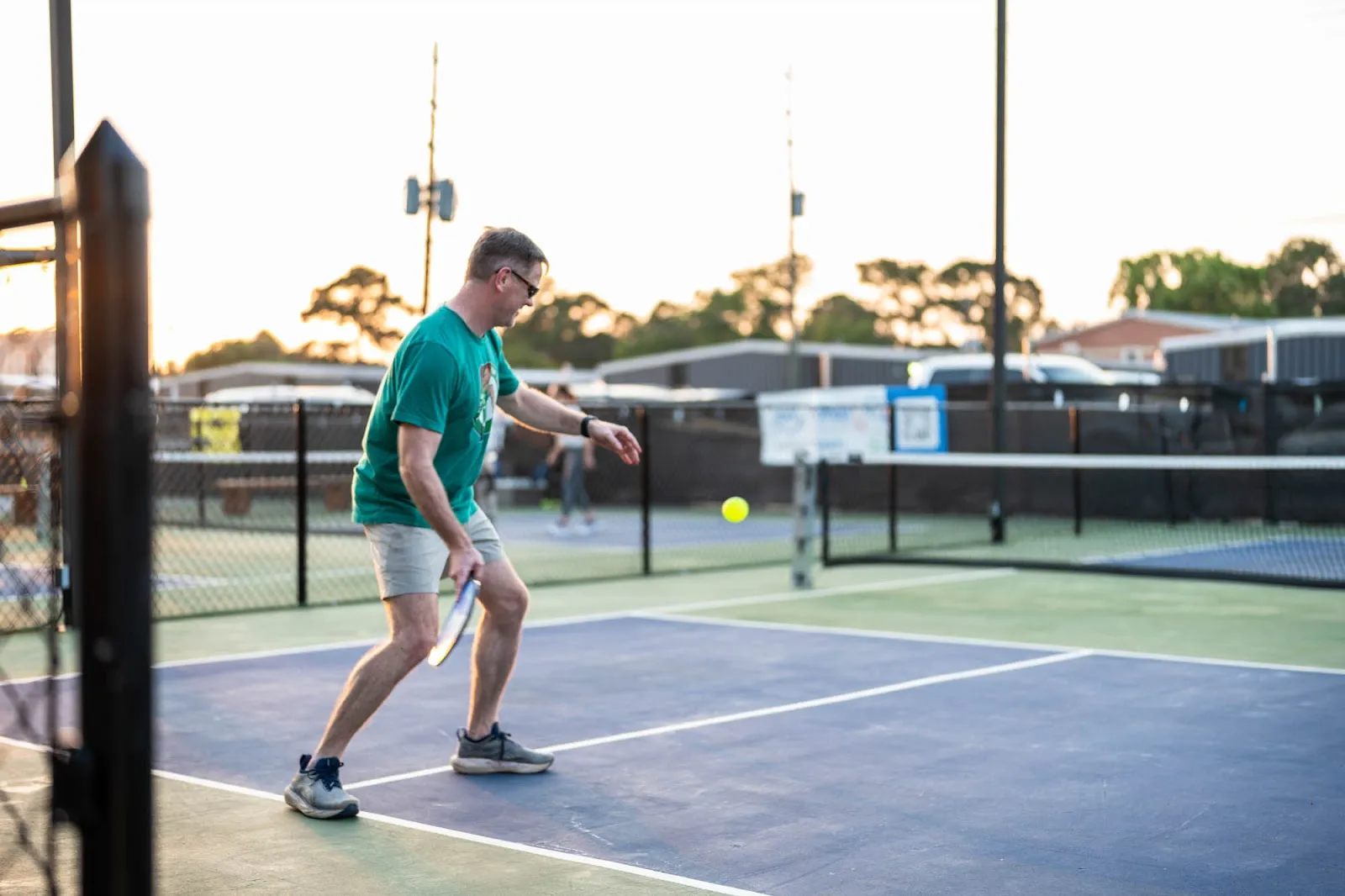 Pickleball courts at Pickleball Social, a casual neighborhood club in Houston