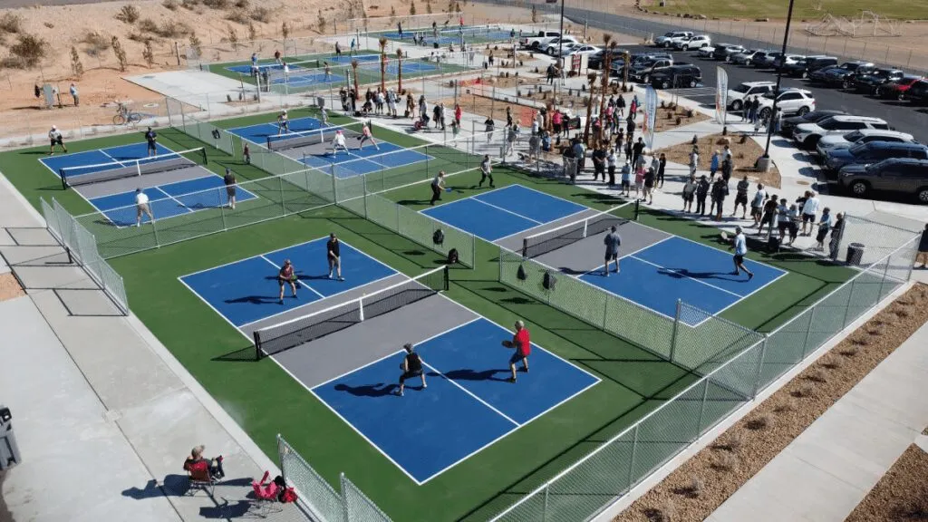 Outdoor pickleball courts at Old Settlers Park in the Leander area