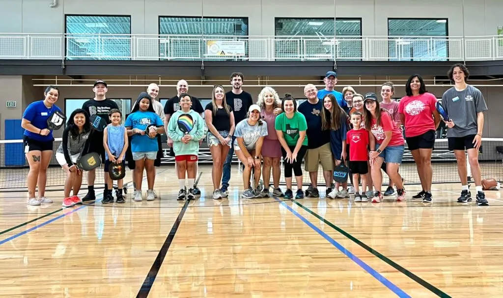 Indoor pickleball courts at Das Rec recreation center in New Braunfels