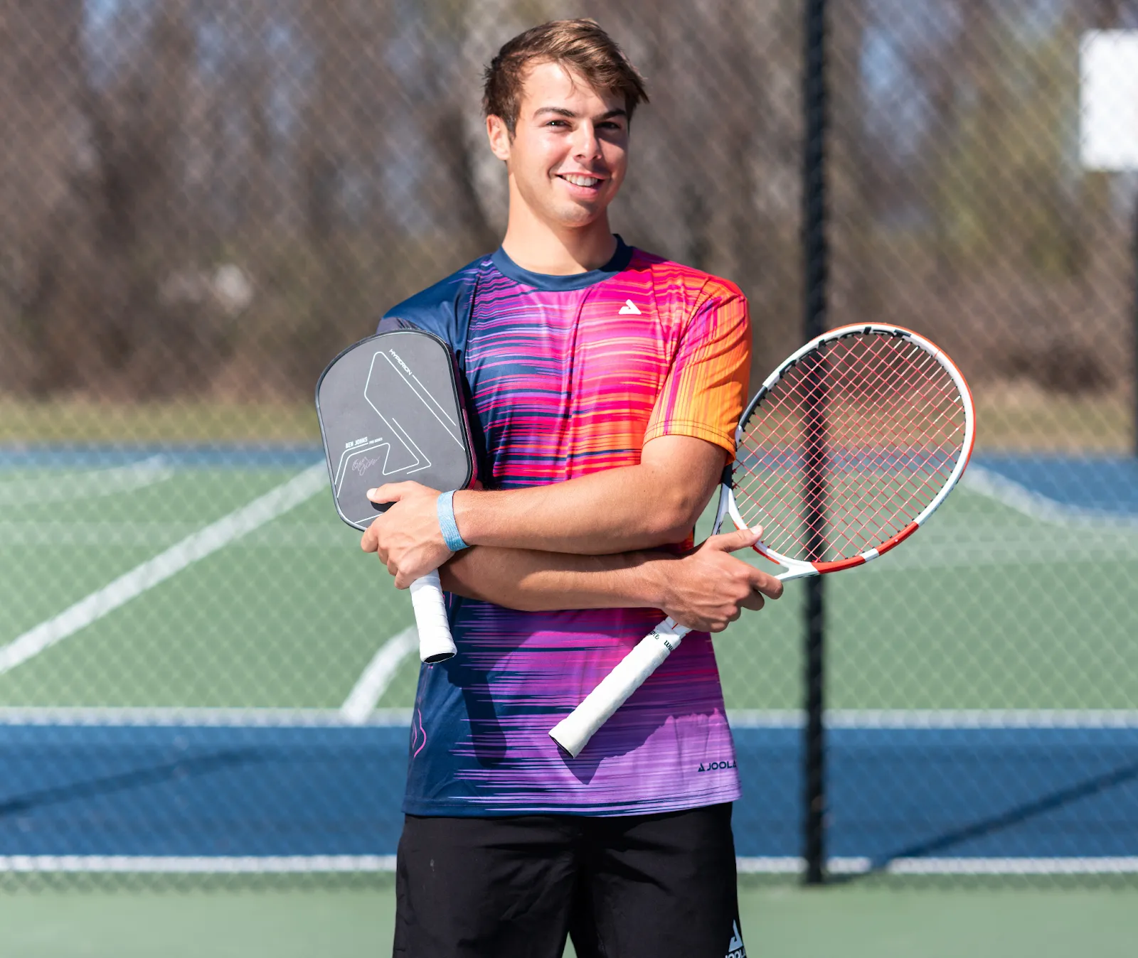 Pro pickleball player Ben Johns competing on court