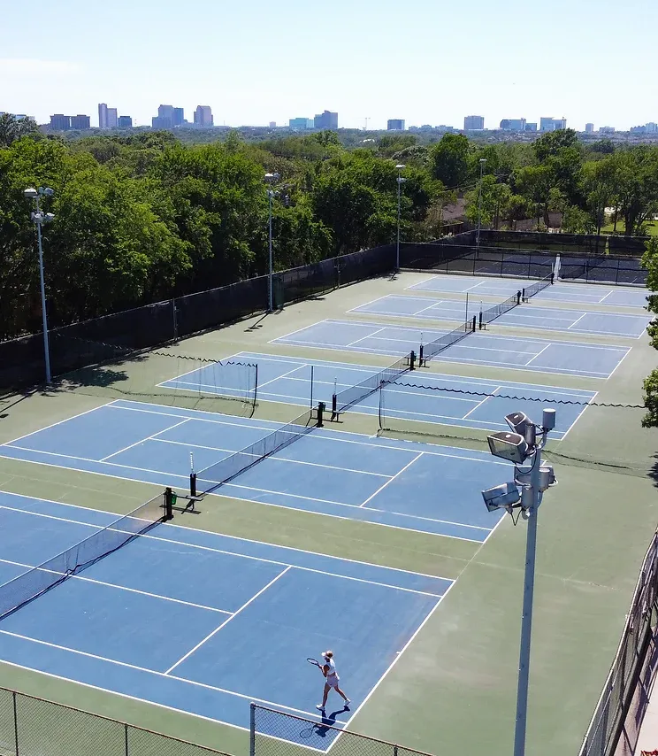 Pickleball courts at Fretz Tennis Center in Dallas
