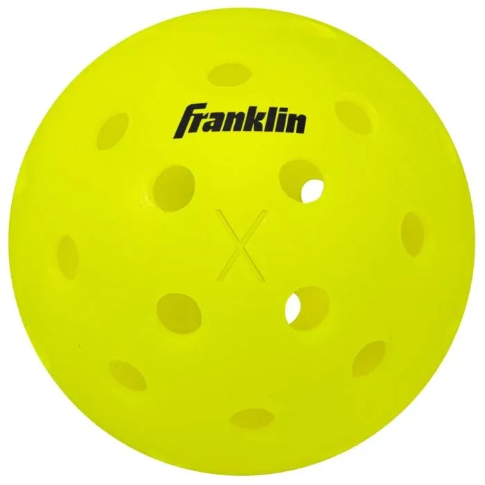 Franklin X-40 outdoor pickleball with 40 drilled holes