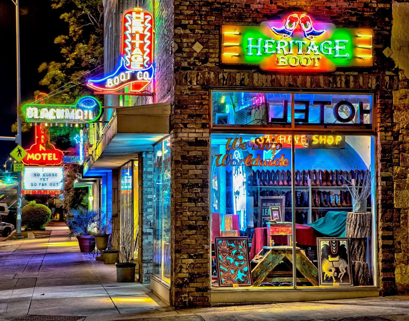 Vintage stores and boutiques along South Congress Avenue in Austin