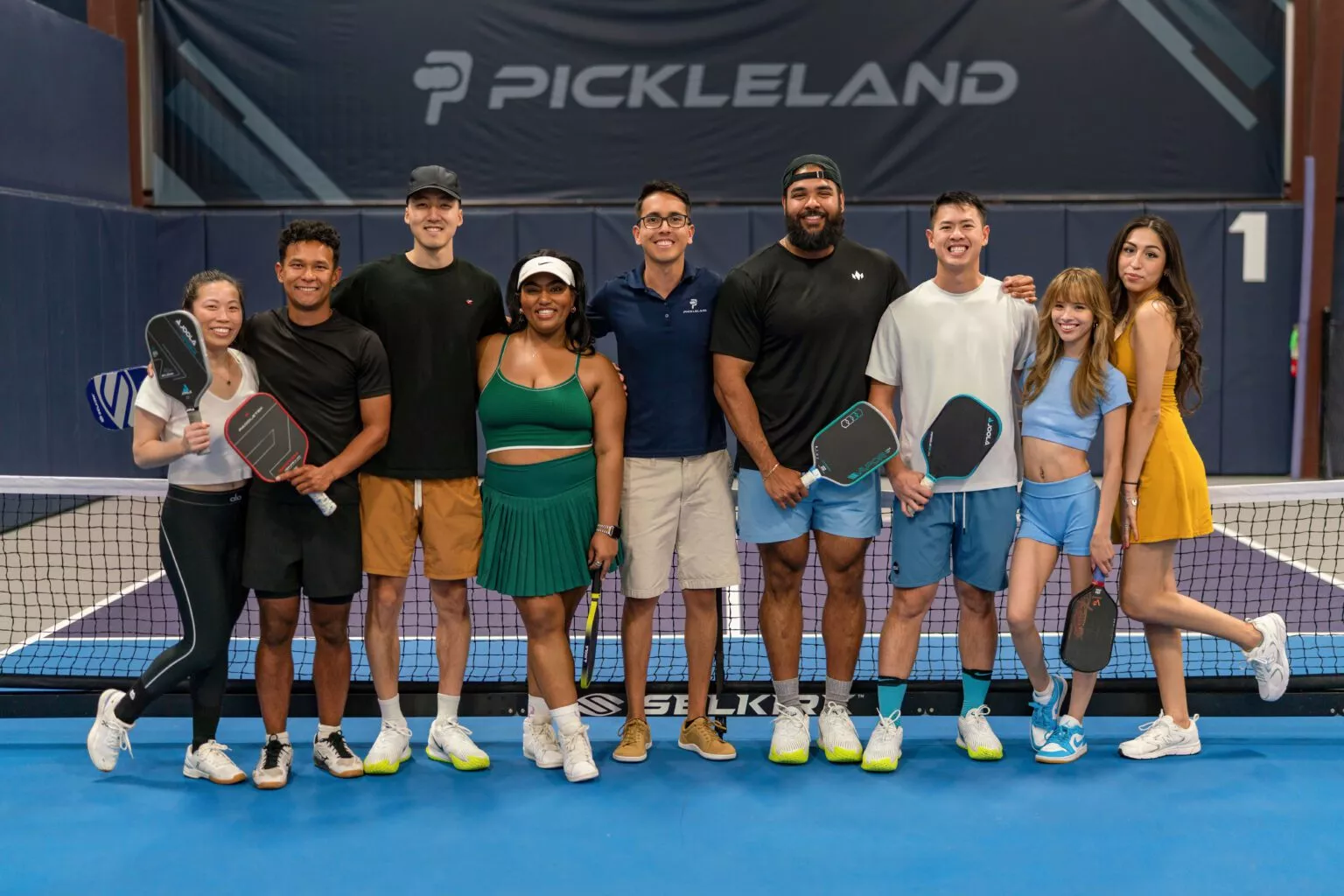 Players inside the Pickleland indoor pickleball club in Austin